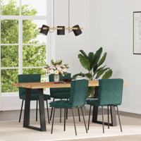 Eetkamerstoelen 4 st fluweel donkergroen