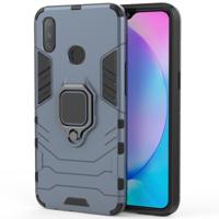PC + TPU schokbestendige beschermhoes met magnetische ring houder voor oppo Realme 3 (marineblauw)