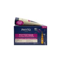 Phyto Phytocyane Ampullen Phyto Phytocyane Ampullencyane Réactionelle Traitement Antichute Femme 12x5ml + Gratis Shampoo 60ml