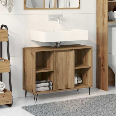Badkamerkast met plank artisanaal eikenkleurig 80 x 33 x 60 cm