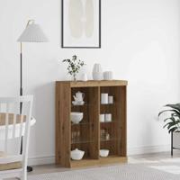 Dressoir artisanaal eikenkleurig 41 x 37 x 100 cm Bewerkt hout