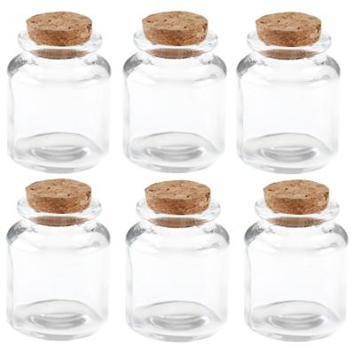 Klein flesje - 72x - 5 x 6 cm - transparant - glas - potje - DIY - bedankjes - bewaarpotjes