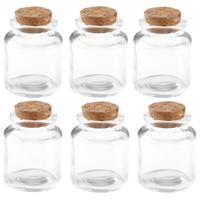 Klein flesje - 72x - 5 x 6 cm - transparant - glas - potje - DIY - bedankjes - bewaarpotjes