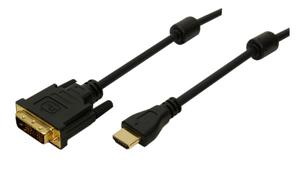 LogiLink CH0013 HDMI-kabel HDMI / DVI Adapterkabel HDMI-A-stekker, DVI-D 18+1-polige stekker 3.00 m Zwart