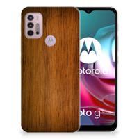 Motorola Moto G30 | G10 | Bumper Hoesje | Donker Hout
