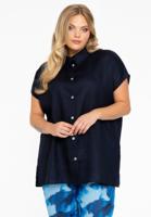 Yoek Mouwloze blouse | Blauw | Maat 50/52