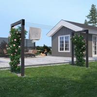 Zwart Houten Waslijnpalen Cubic - Model 3