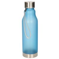 Waterfles/drinkfles/sportfles - blauw - kunststof - rvs dop - 600 ml - Drinkflessen