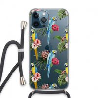 Kleurrijke papegaaien: iPhone 13 Pro Max Transparant Hoesje met koord
