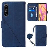 Line Series Sony Xperia 1 III Wallet Case - Blauw