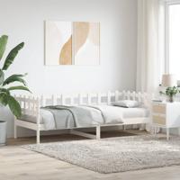 Slaapbank zonder matras 90x200 cm massief grenenhout wit - thumbnail