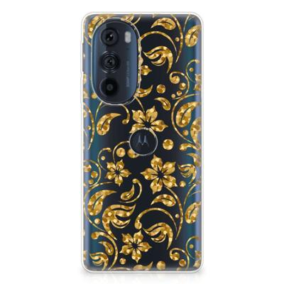Motorola Edge 30 Pro | TPU Case | Gouden Bloemen Motorola Edge 30 Pro | TPU Case | Gouden Bloemen