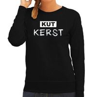 Bellatio Decorations foute kersttrui/sweater dames - Kut Kerst - zwart/wit - Kerstborrel 2XL  -