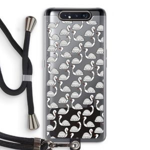 Zwanen: Samsung Galaxy A80 Transparant Hoesje met koord