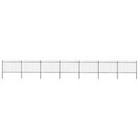 Tuinhek met speerpunt staal 1248x120 cm zwart