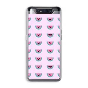 Smiley watermeloenprint: Samsung Galaxy A80 Transparant Hoesje