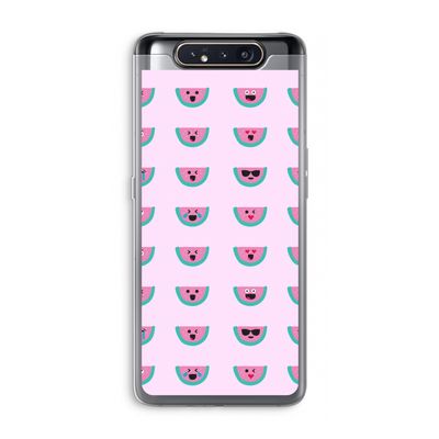 Smiley watermeloenprint: Samsung Galaxy A80 Transparant Hoesje