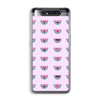 Smiley watermeloenprint: Samsung Galaxy A80 Transparant Hoesje