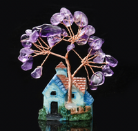 Miniatuur Huis met Amethist Boom - Home & Living - Spiritueelboek.nl