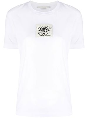 Stella McCartney t-shirt en coton à patch logo - Blanc