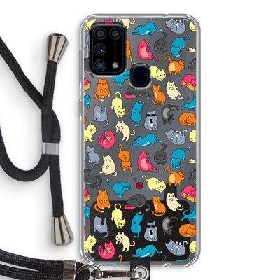 Kleurrijke katten: Samsung Galaxy M31 Transparant Hoesje met koord