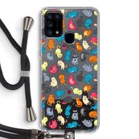 Kleurrijke katten: Samsung Galaxy M31 Transparant Hoesje met koord