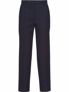 Prada pantalon de tailleur à fines rayures - Bleu