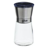 Kruidenmolen RVS/glas transparant 13 cm - Peper en zoutstel