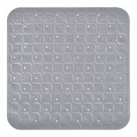 Douchemat / Badmat antislip 53 x 53 cm | Kleur: Grijs | Met zuignappen | Hoogwaardig rubber