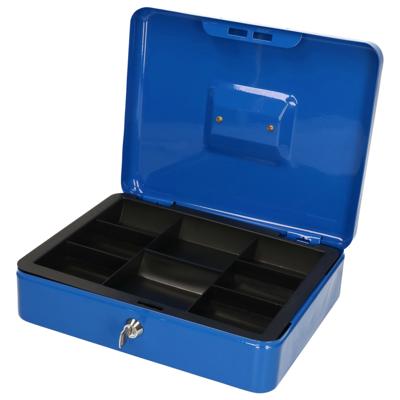 Geldkistje/kluisje - blauw - met slot - 30 cm - geld veilig opbergen