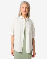 HEMA Damesblouse Lizzy met linnen wit (wit)