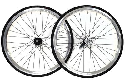 Santafixie Terugtrapem 30mm Wielset + Binnenbanden + Banden - Zilver Santafixie Terugtrapem 30mm Wielset + Binnenbanden + Banden - Zilver