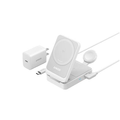 AnkerMagGo Wireless Charging Station (3-in-1 Foldable Pad) Oplader Wit