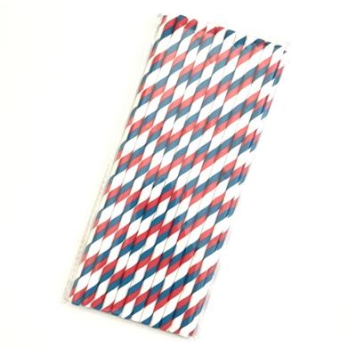 50 stuks afbreekbare kleur milieubescherming gestreepte papier stro wegwerp Kraft papier stro
