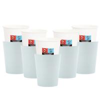 Feestbekers met hoesjes - 40x - baby blauw - papier - 250ml