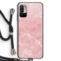 Roze marmer: Xiaomi Redmi Note 10 5G Transparant Hoesje met koord
