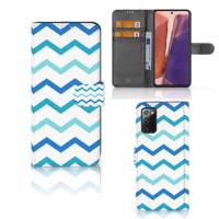 Samsung Galaxy Note 20 | Telefoon Hoesje | Zigzag Blauw