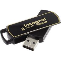 Integral 128GB Secure 360 Encrypted USB 3.0 USB flash drive USB Type-A 3.2 Gen 1 (3.1 Gen 1) Zwart, Goud - thumbnail
