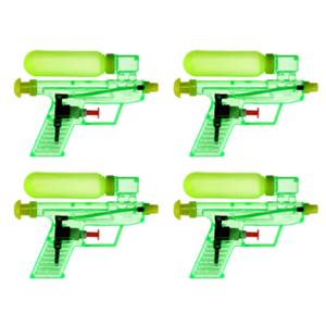 Waterpistool/waterpistolen - 4x - groen - 15 cm - kunststof - afneembaar reservoir