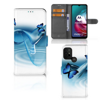 Motorola Moto G10 | G20 | G30 Telefoonhoesje met Pasjes Vlinders - thumbnail
