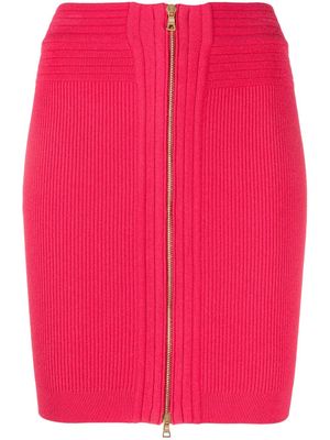 Balmain minijupe à taille haute - Rose