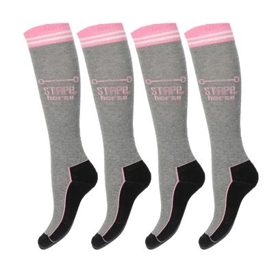 STAPP Horse Paardrijsokken Horse Bit 4-pack Grijs-35/38