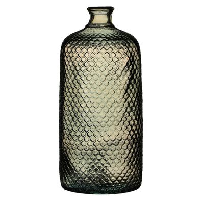 Bloemenvaas Scubs Bottle - brons/bruin geschubt transparant - glas - D18 x H42 cm - Fles vazen