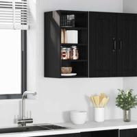 Hangkast Riga Zwart eiken 30 x 29,5 x 60 cm Bewerkt hout Hangkast Riga Zwart eiken 30 x 29,5 x 60 cm Bewerkt hout