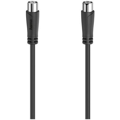 HamaAntennekabel, coax-stekker - coax-koppeling, 1,5 m, 90 dB TV accessoire Zwart