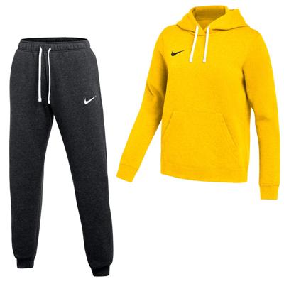 Nike Park 26 Fleece Pullover Hoodie Joggingpak Dames Geel Zwart Nike Park 26 Fleece Pullover Hoodie Joggingpak Dames Geel Zwart