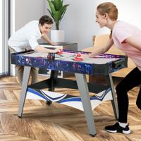 Airhockey-tafel Aangedreven Hockeytafel met 2 Schuivers en Pucks Verstelbare Voetkussens Blauw