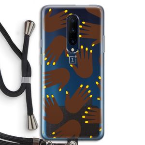 Hands dark: OnePlus 7 Pro Transparant Hoesje met koord