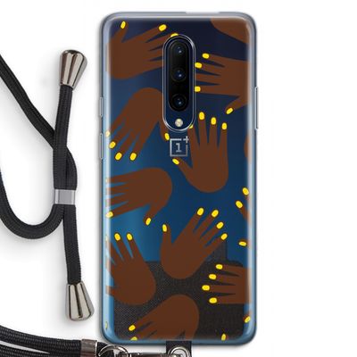 Hands dark: OnePlus 7 Pro Transparant Hoesje met koord