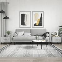Salontafels 2 st 50x50x40 cm bewerkt hout betongrijs - thumbnail